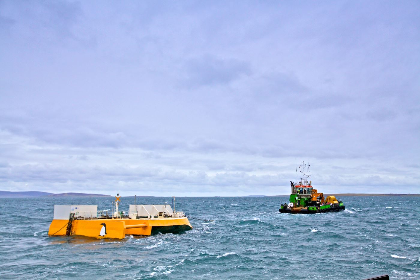 Green Marine installed the Wello Penguin at the EMEC wave test site, Billia Croo (Credit Colin Keldie)